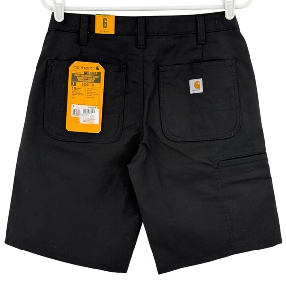 Carhartt Women's Rugged Flex Black Canvas Work Shorts Size 6 NWT 10" Inseam - Picture 2 of 12